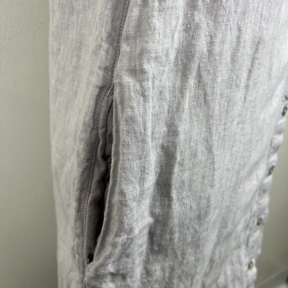 C&C California Linen Shirt Dress Women Small Short Sleeve Button Up Collared - Picture 12 of 14